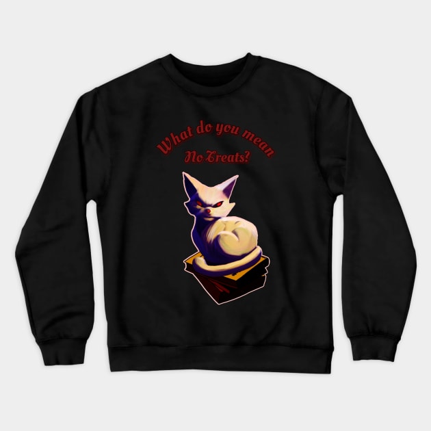 Ferocious Feline's Psycho Cat Meowloween Threat - Happy Halloween! Crewneck Sweatshirt by Cattingthere